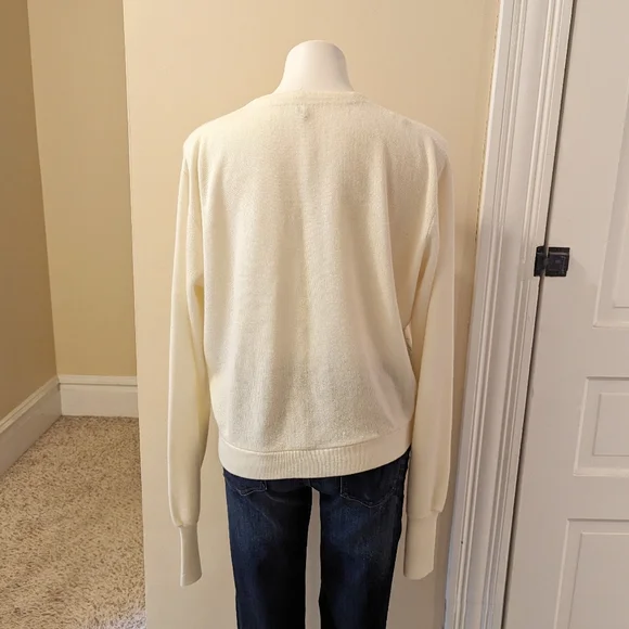 Vintage Greenbriar cream with pastel water color print cardigan size medium - Picture 3 of 7